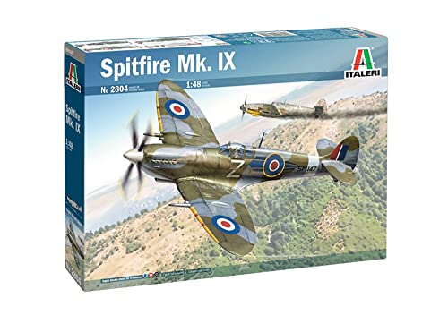 Italeri 2804 1:48 Brit. Spitfire Mk.IX-Modellbau, Bausatz, Standmodellbau, Basteln, Hobby, Kleben, Plastikbausatz, detailgetreu, Mehrfarbig, Mittel Italeri 2804 1:48 Brit. Spitfire Mk.IX-Modellbau, Bausatz, Standmodellbau, Basteln, Hobby, Kleben, Plastikbausatz, detailgetreu, Mehrfarbig, Mittel von Italeri