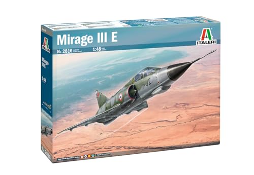 Italeri 2816 1:48 Mirage III E - Modellbau, Bausatz, Standmodellbau, Basteln, Hobby, Kleben, Plastikbausatz, detailgetreu, Militär Bausatz von Italeri