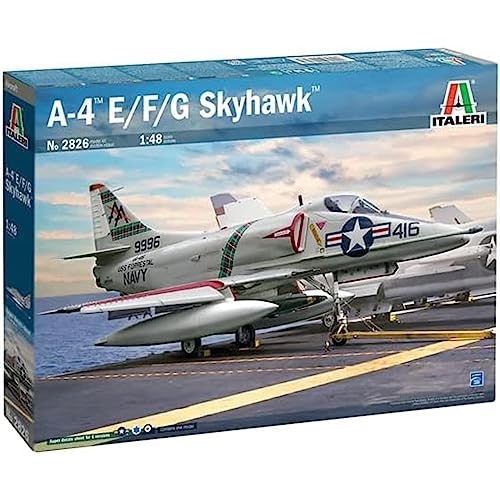 Italeri 2826S - 1:48 A-4E/F/G Skyhawk - Modellbau, Bausatz, Standmodellbau, Basteln, Hobby, Kleben, Plastikbausatz, detailgetreu, Unlackiert von Italeri