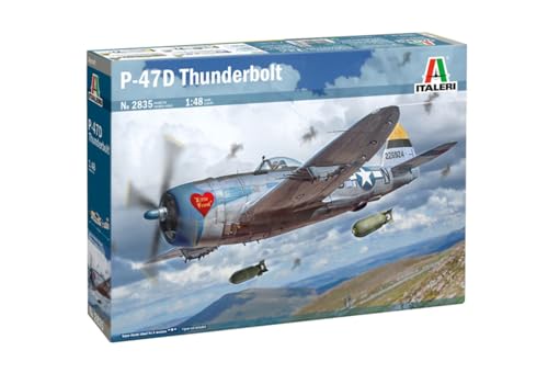 Italeri 2835 1:48 P-47D Thunderbolt (E.T.O.) - Modellbau, Bausatz, Standmodellbau, Basteln, Hobby, Kleben, Plastikbausatz, detailgetreu, Mehrfarbig von Italeri