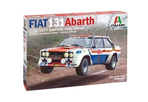 Italeri 3621 1:24 FIAT 131 Abarth'77 Sanremo RallyWin - Modellbau, Bausatz, Standmodellbau, Basteln, Hobby, Kleben, Plastikbausatz, detailgetreu, Mehrfarbig von Italeri