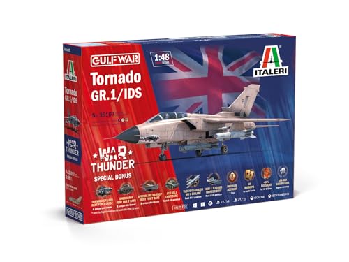 Italeri 35107 1:48 Tornado GR.1/IDS Gulf W. War Thunder - originalgetreue Nachbildung, Modellbau, Plastik Bausatz, Basteln, Hobby, Kleben, Modellbausatz, Zusammenbauen, unlackiert, Italeri 35107 1:48 Tornado GR.1/IDS Gulf W. War Thunder - originalgetreue Nachbildung, Modellbau, Plastik Bausatz, Basteln, Hobby, Kleben, Modellbausatz, Zusammenbauen, unlackiert, von Italeri