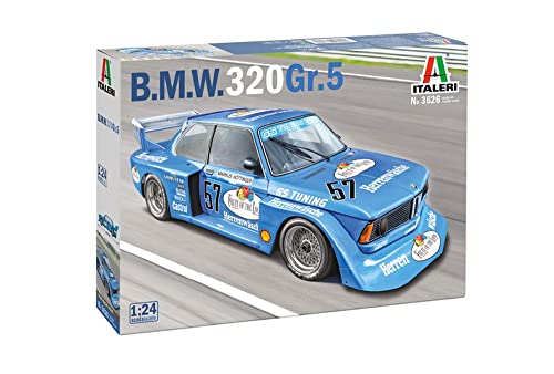 Italeri 3626S 1:24 B.M.W. 320 Gr. 5 - Modellbau, Bausatz, Standmodellbau, Basteln, Hobby, Kleben, Plastikbausatz, detailgetreu, Geformte Farbe von Italeri