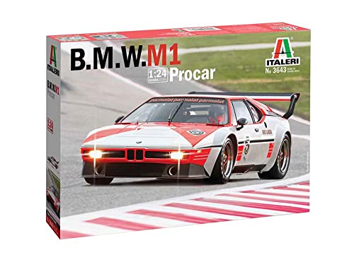 Italeri 3643S BMW Italien 1:24 M1 Procar, Modellbau, Bausatz, Standmodellbau, Basteln, Hobby, Kleben, Plastikbausatz, detailgetreu, Unlackiert, 1/24 von Italeri