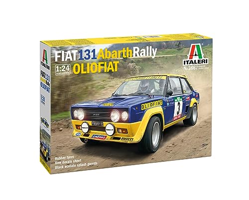 Italeri 3667 1:24 FIAT 131 Abarth Rally OLIO FIAT - Modellbau, Bausatz, Standmodellbau, Basteln, Hobby, Kleben, Plastikbausatz, detailgetreu von Italeri