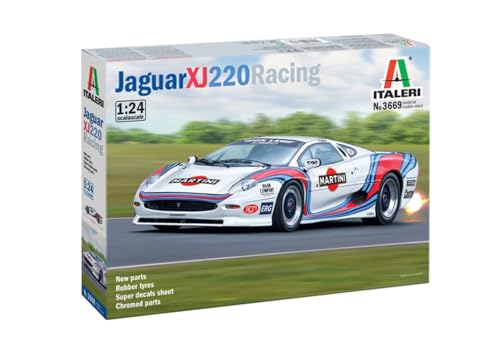 Italeri 3669 1:24 Jaguar XJ 220 Race Car - Modellbau, Bausatz, Standmodellbau, Basteln, Hobby, Kleben, Plastikbausatz, Auto Bausatz, Auto Modell 1:24, Geformte Farbe von Italeri