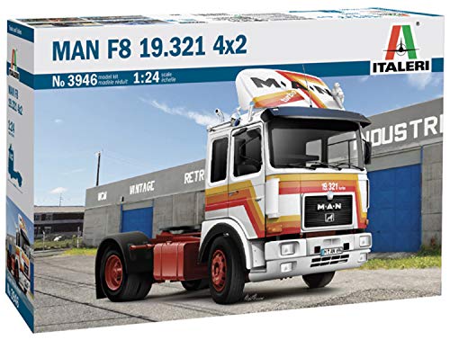 Italeri 3946S 2 Axle 1:24 Man F8 19.321 2Achs, originalgetreue Nachbildung, Modellbau, Basteln, Hobby, Kleben, Plastikbausatz, Zusammenbauen, GRAU, One Size von Italeri