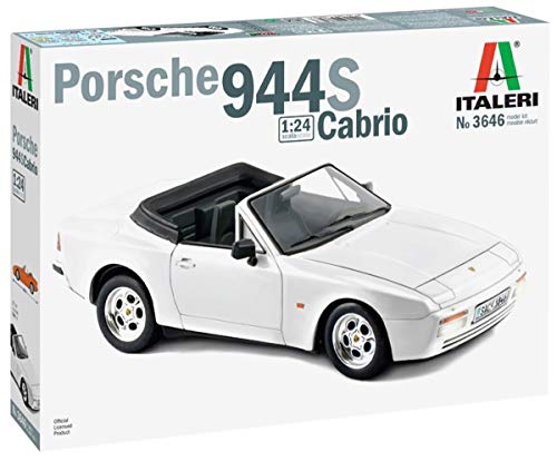 Italeri IT3646 510003646 0.0583333333333333 Porsche 944 S Cabrio-Modellbau, Bausatz, Standmodellbau, Basteln, Hobby, Kleben, Plastikbausatz, detailgetreu, unlackiert von Italeri