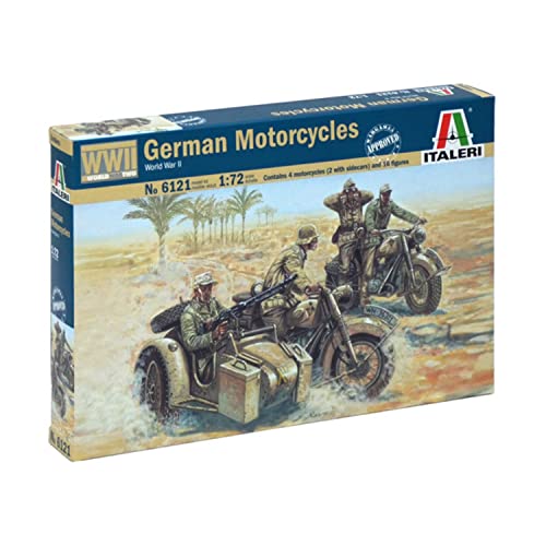 Italeri 510006121 - 1:72 WWII Deutsche Motorräder, Brown von Italeri