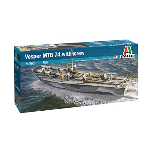 Italeri 1:35 Vosper 74 m. Crew (7), originalgetreue Nachbildung, Modellbau, Basteln, Hobby, Kleben, Plastikbausatz, Zusammenbauen von Italeri