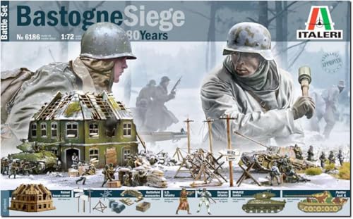 Italeri 6186 1:72 Battle-Set Bastogne Siege - Modellbau, Bausatz, Standmodellbau, Basteln, Hobby, Kleben, Plastikbausatz, detailgetreu, unlackiert von Italeri