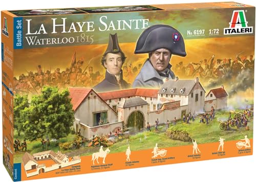 Italeri 6197S 1:72 Battle-Set Waterloo La Haye Sainte, originalgetreue Nachbildung, Modellbau, Basteln, Hobby, Kleben, Plastikbausatz, Zusammenbauen, Mehrfarbig von Italeri