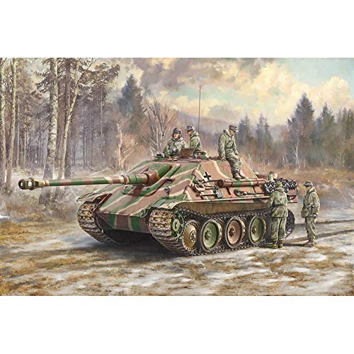 Italeri 6564 510006564-1:35 Sd.Kfz.173 Jagdpanther+Winter Crew, Modellbau, Bausatz, Standmodellbau, Basteln, Hobby, Kleben, Plastikbausatz, unlackiert von Italeri