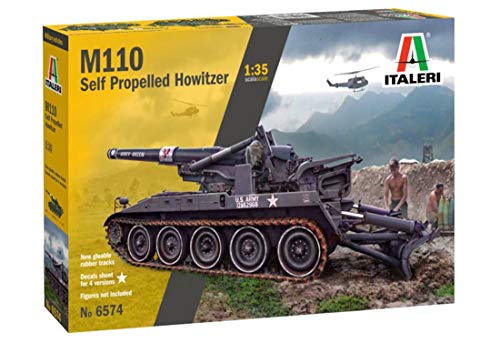 Italeri 6574S, originalgetreue Nachbildung, Modellbau, Basteln, Hobby, Kleben, Plastikbausatz, Zusammenbauen 1:35 M110 Self Propelled Howitzer von Italeri