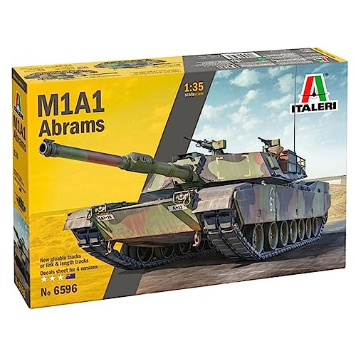 Italeri 6596 1:35 M1A1 Abrams - Modellbau, Bausatz, Standmodellbau, Basteln, Hobby, Kleben, Plastikbausatz, detailgetreu, Mehrfarbig von Italeri