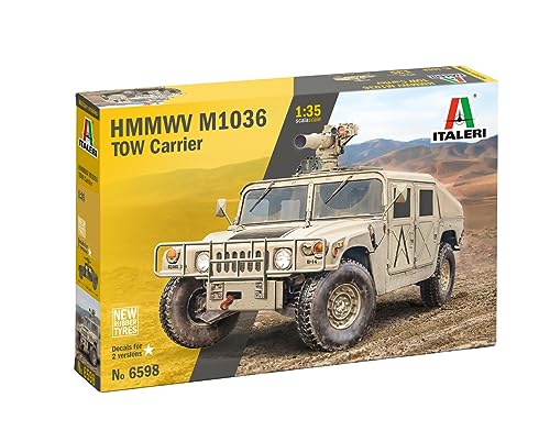 Italeri 6598 1:35 HMMWV M966 Tow Carrier - originalgetreue Nachbildung, Modellbau, Plastik Bausatz, Militär Bausatz, Standmodell von Italeri