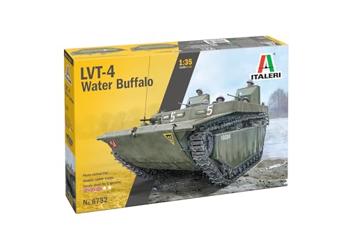 Italeri 6752 1:35 LVT-4 Wasserbüffel - Modellbau, Bausatz, Standmodellbau, Basteln, Hobby, Kleben, Plastikbausatz, detailgetreu, Militär Bausatz, Panzer 1:35 von Italeri