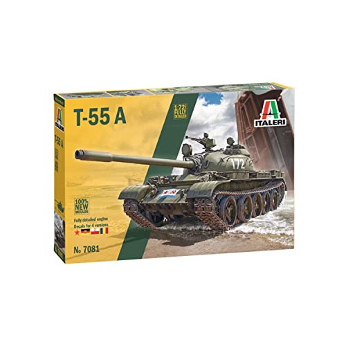 Italeri 7081S 1:72 T-55, Modellbau, Bausatz, Standmodellbau, Basteln, Hobby, Kleben, Plastikbausatz, Tarnfarbe von Italeri