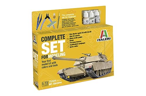 Italeri 72004 1:72 Model-Set M-1 Abrams - Komplettset, Modellbau, Bausatz, Standmodellbau, Basteln, Hobby, Kleben, Plastikbausatz, inkl. Zubehör von Italeri