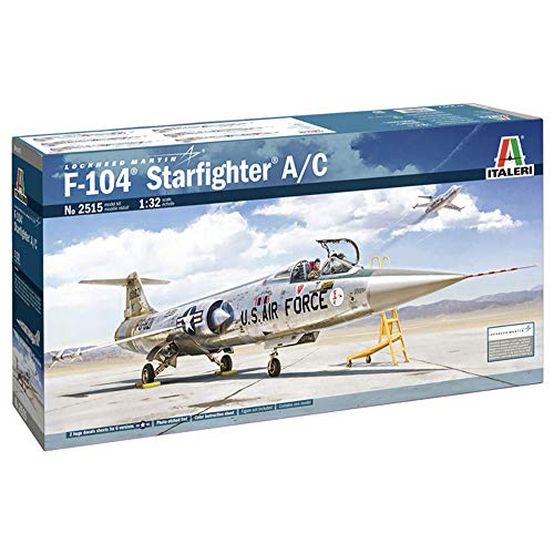 Italeri 2515S Other License 1:32 F-104 A/C Starfighter, Modellbau, Bausatz, Standmodellbau, Basteln, Hobby, Kleben, Plastikbausatz, detailgetreu, Mehrfarbig, S von Italeri