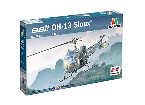 Italeri 2820S - 1:48 OH-13 Scout Helikopter Korea Krieg, Modellbau, Bausatz, Standmodellbau, Basteln, Hobby, Kleben, Plastikbausatz, detailgetreu, Mehrfarbig von Italeri