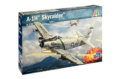 ITALERI 2788S - 1:48 A-1H Skyraider , Modellbau, Bausatz, Standmodellbau, Basteln, Hobby, Kleben, Plastikbausatz, detailgetreu von Italeri