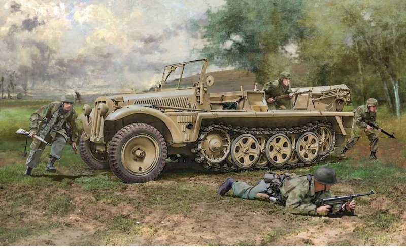 Sd.Kfz.10 Demag D7 w/German Paratroppers von Italeri