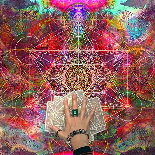 Itkcozcg 60x60cm Tarot Karte Tischdecke Flanell Geometrische Figur Divination Tuch Brettspiel Orakel Karte Pad Rune Unterstützung von Itkcozcg