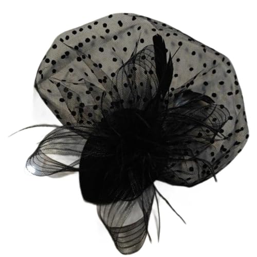 Itkcozcg Fascinator mit gepunktetem Flapper, 1920er-Jahre, Abschlussball-Tänzerin, Kopfschmuck für besondere Anlässe, Hochzeit, Verlobung, Nacht, Kopfbedeckung, Haarstyling von Itkcozcg