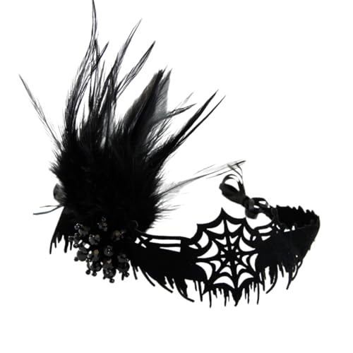 Itkcozcg Halloween Gefiedertes Stirnband Fledermaus Kopfschmuck Fledermaus Halskette Halloween Kostüm Zubehör für Frauen Mädchen Halloween Maskeraden von Itkcozcg