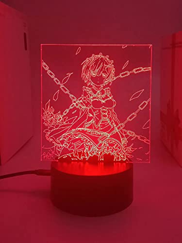 ItoNC Re Zero Infinity Rem Ram 3D für Schlafzimmer Manga er Anime Figur Dekoration Kinder Hoom Kawaii Geschenk Geschenke für Kinder von ItoNC