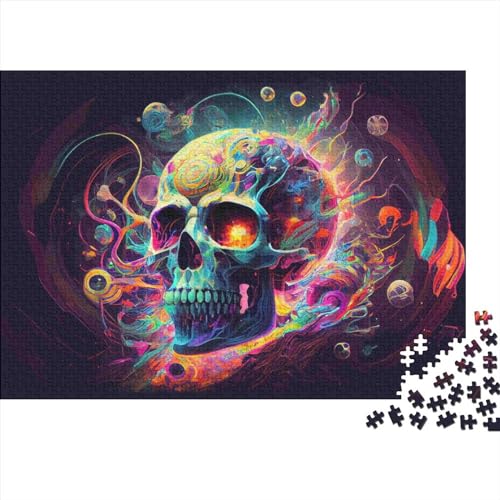 Totenkopf-Puzzle 1000 Teile für Jugendliche kreatives Holzpuzzle Spielzeug Familienspiel Schwierigkeitsgrad Herausforderungspuzzle 1000 Teile (75 x 50 cm) von ItoNC