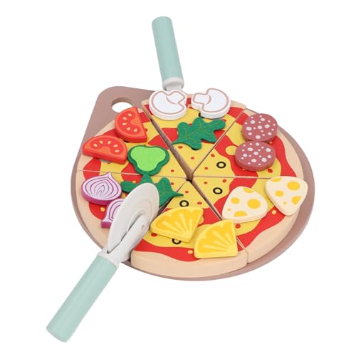 Holzpizzaspielzeug für Kinder, Spielset, Traditionelle Beläge, Obstscheiben, Inspirierendes Kochset von Itonash