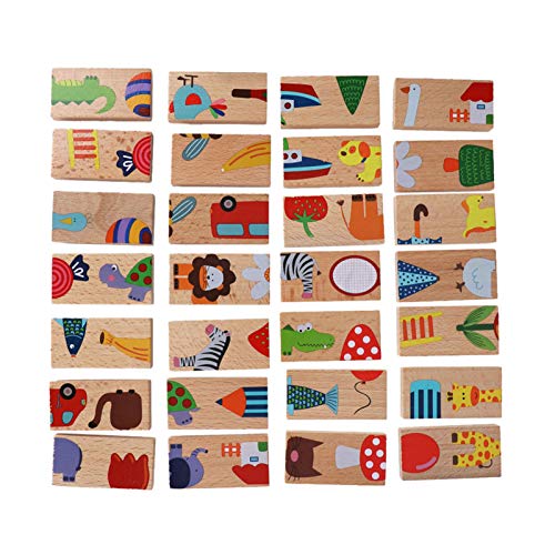 Holzpuzzles für Kleinkinder, 28 Teile/Satz Tierfarbene Bausteine ​​Set Holzpuzzle Lernspielzeug Baby Kinderspiele, Puzzle Würfel Blockspielzeug Montessori Lernspiele von Itonash