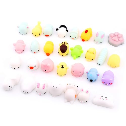 Itonash 50pcs Mini Stress Relief Squeeze -Spielzeug, Farbenfrohe Hohe Resilienz Weiche Zappel -Sensorische Tierspielzeug für Kinder von Itonash