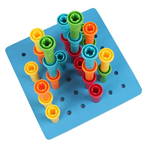 Itonash Brainy PEG Board -Set -Spielzeug für Kinder, Stapel von PEG -Boardspielzeug, Pädagogischer Farbkunststoff, Enthält 25 PGs in 5 Farben, Hilft Beim Lernen und Spielen von Itonash