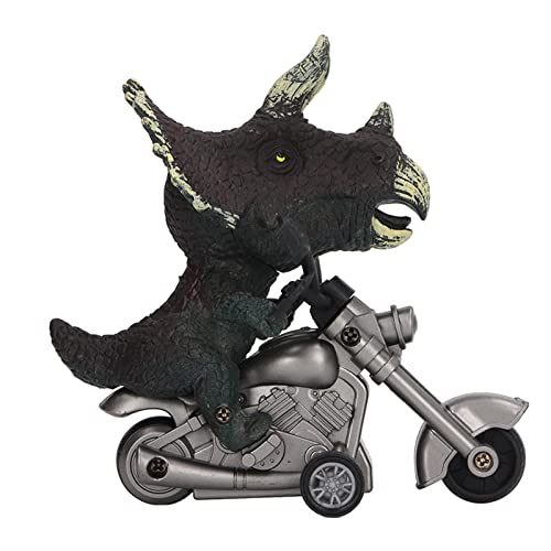 Itonash Dinosaurier-Spielzeugautos, Reibungsbetriebenes Motorrad-Dinosaurierreiten, Reibungsbetriebenes Motorradspiel T-Rex und Triceratops-Monster-Dino-Spielzeug für Kinder (Schwarz) von Itonash