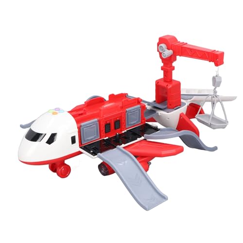 Itonash Großes Rotes Spielzeugflugzeugmodell mit Zerlegbarem und Lagerbarem Automodell, Hochstabiles Simulationsfeuerflugzeug, Fördert Kreativität und Fantasie für Kinder von Itonash