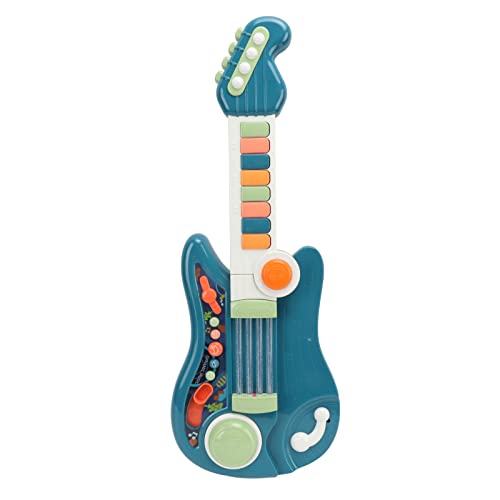 Itonash Kids E -Gitarrenspielzeug, Multifunktionales Falt -Gitarren -Klaviermusikspielzeug für Kinder, Cartoon Tiermuster (Blau) von Itonash