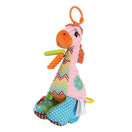 Itonash Kinder Kinderwagen Plüschglocke, Niedliche Giraffe-Puppenrasselspielzeug mit Teether und Spiegel, Hängende Babyauto-Glocke für Kinderwagen, Verbesserung der Selbstbewusstsein, von Itonash