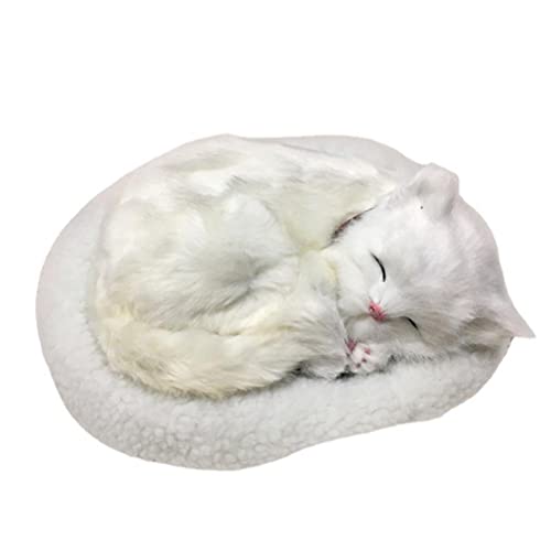 Itonash Realistisches Schlafendes Katzenspielzeug, Atmende Katze, Stofftierpuppe mit Matte, Plüschtiere für, Heimdekoration für Zuhause, Büro, Schlafzimmer, Dekoration (C) von Itonash