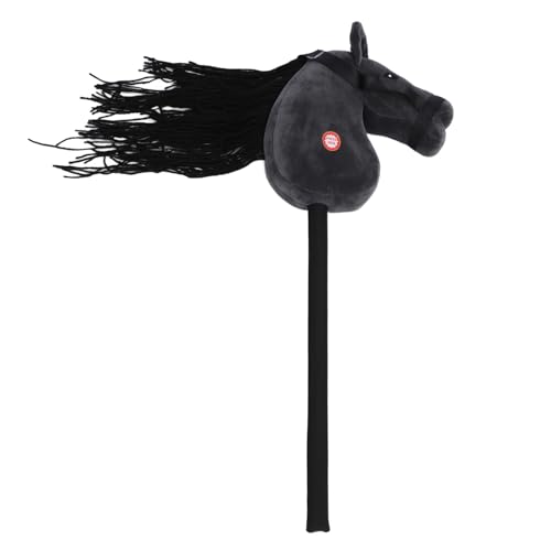 Itonash Steckenpferd, Steckpferd, Spielzeug mit Soundfunktion, Einhorn-Plüschtier, für Kinder, 70 cm (Schwarz) von Itonash