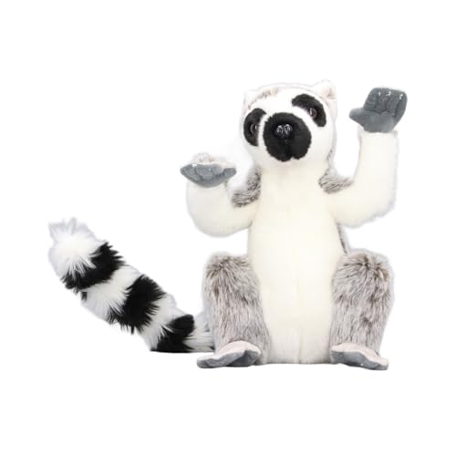 Itonash Stofftier-Lemur-Spielzeug, Realistische Plüsch-Beruhigungspuppe mit Haken und Schlaufe Zum Aufhängen von Ornamenten, Pädagogisches für von Itonash