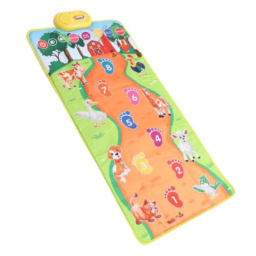 Kids Floor Music Matte, Babymusik Spiele Mat Piano Soundeffekt Animal Footprints Deckenklapperziehungspädagogisches Musikspielzeug, Farbenfrohe Muster, Tragbar von Itonash