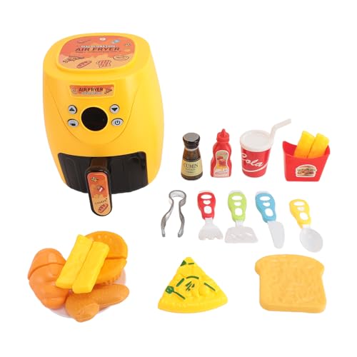 Kinder-Luftfritteusen-Küchenspielzeug-Set, Farbwechselndes Spielset mit Pizza, Brot, Chips, für und Mädchen von Itonash