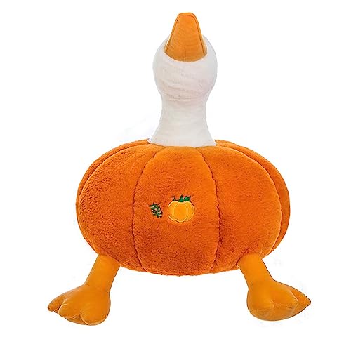 Kürbis-Ente, Niedliches Tierform-Puppenkissen, Cartoon-Kürbis-Bettkissen, Weich Gefülltes Elastisches Plüschtier für Jungen und Mädchen (35 cm) von Itonash