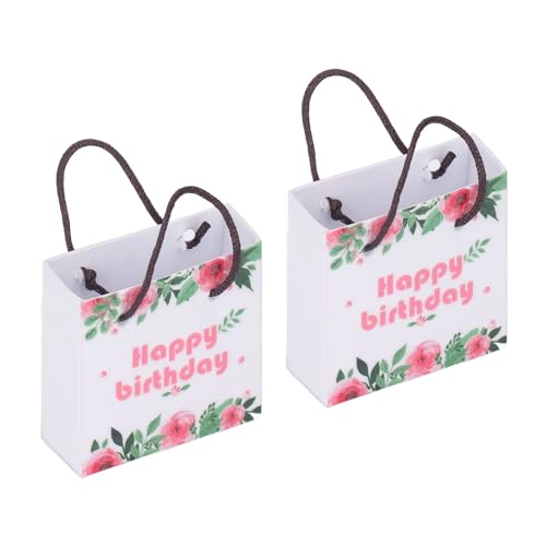 Mini Bevorzugen Taschen, 1:12 Puppenhauszubehör mit Blumendruck, 2pcs, Simulation Printing Miniatur Geschenktüten für Dollhouse (N) von Itonash