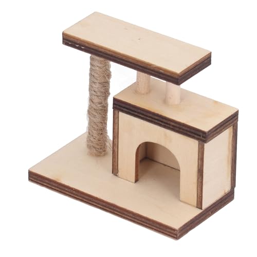 Mini Cat Climbing -Rahmenmodell, Premiumholz, Exquisite Details, Lebensechter Birkenholz, für 1:12 Puppenhaus, Sand -Tisch -Szenen -Spielzeug für (Stil 1 (ca. 6,5 x 5,5 x 3,5 von Itonash