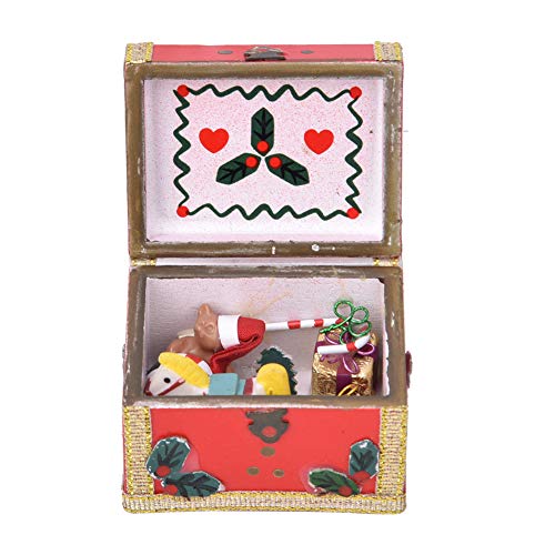 Puppenhaus-Szenen-Set, 1:12 Mini-Puppenhaus, Dekoration, Möbel, Tasche, Weihnachtsschatzkiste, Miniaturszene (Weihnachtsschatzkiste) von Itonash