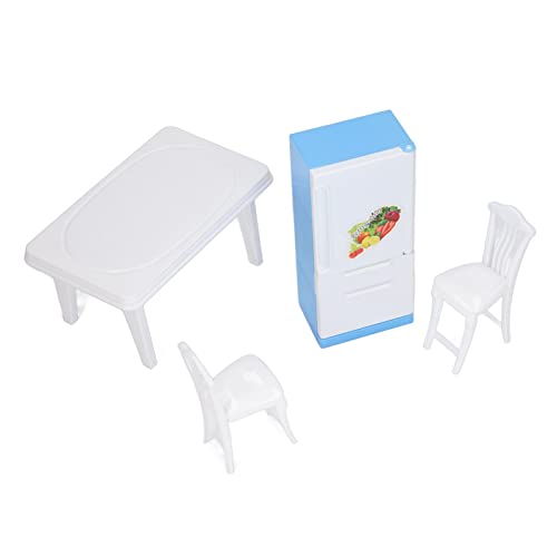 Puppenverdauertisch Zubehör Mini Kühlschrank Table Zubehör für Puppenhäuser mit Offenbaren Türen, Sicheres Design, Eltern-Kind-Interaktion, Ideales für Kinder von Itonash